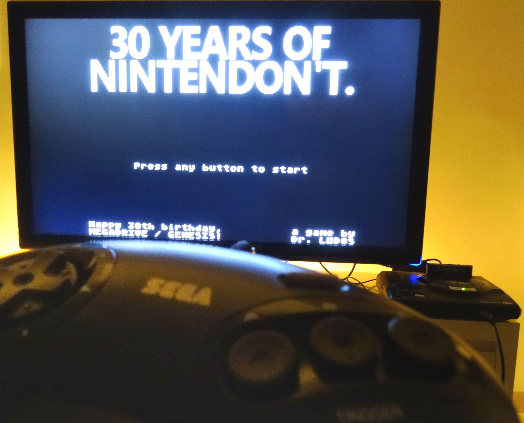 30 years of Nintendon't for Sega Genesis and Mega Drive on real screen