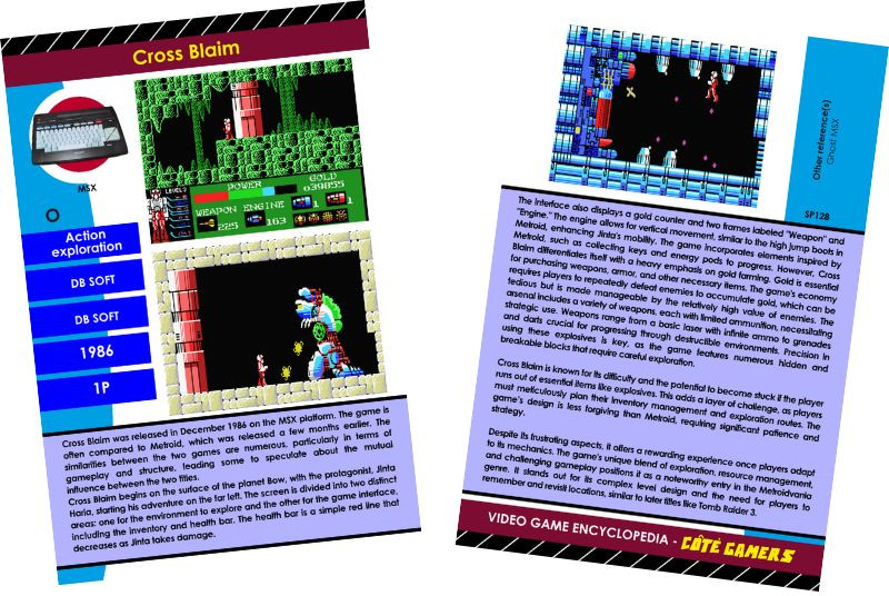 MSX Cross Blaim Fiche encyclopédique