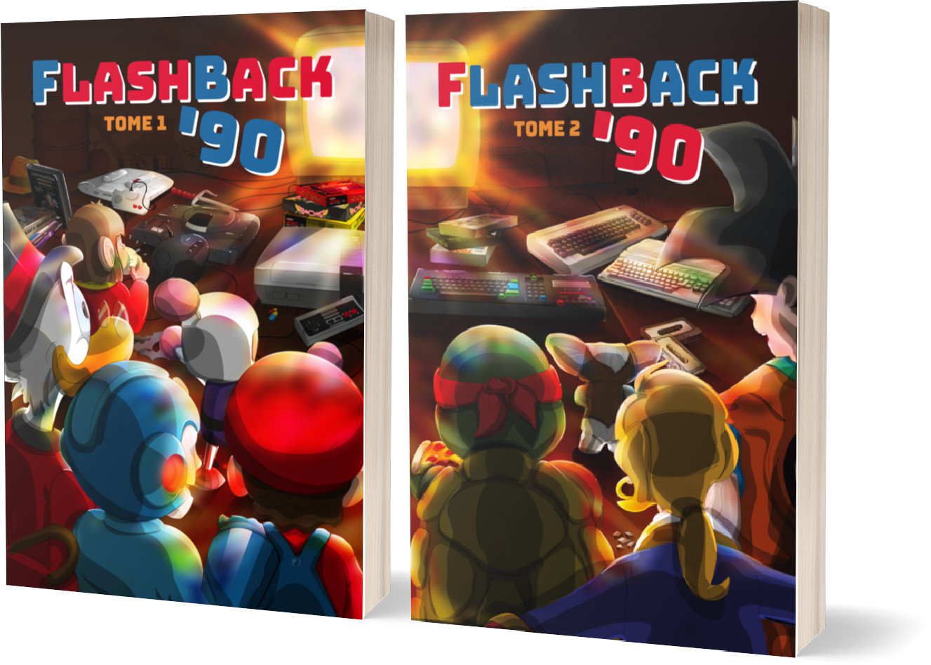 Flashback 90 les jeux vidéo en 1990 couvertures des tomes 1 et 2