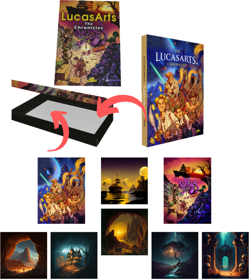 LucasArts Deluxe Box contenu, illustrations et marque-pages