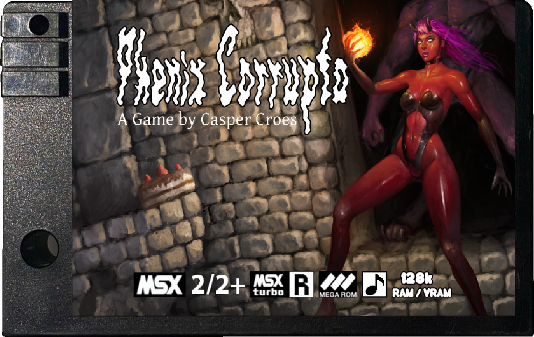 Phoenix Corrupta MSX2 cartouche et sticker