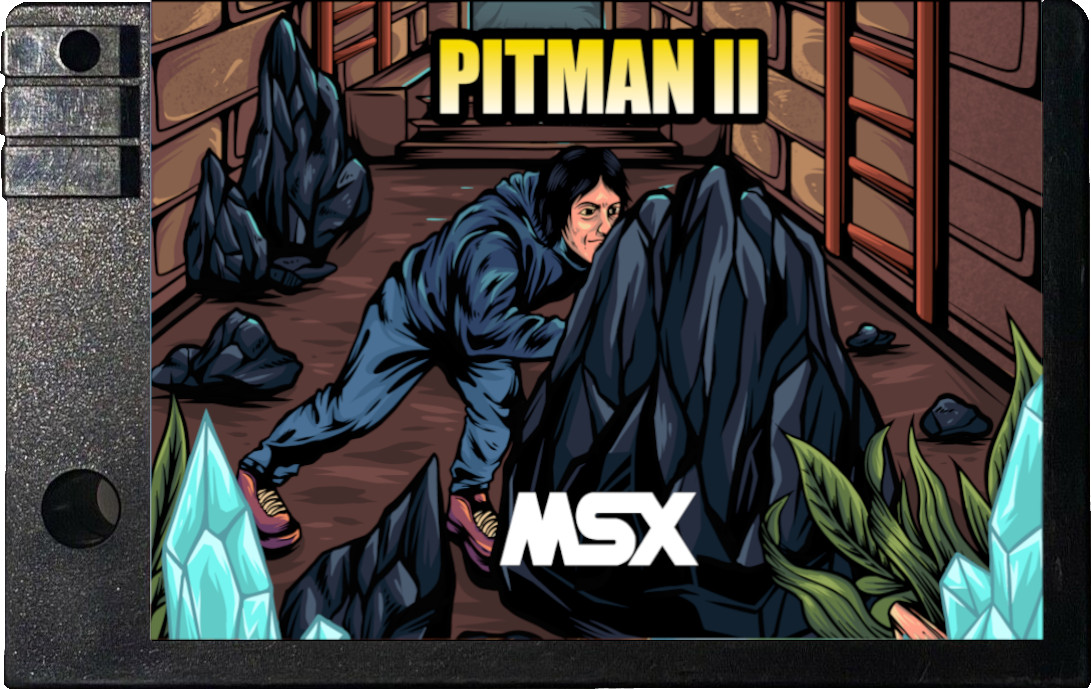 Pitman 2 MSX Cartouches et sticker