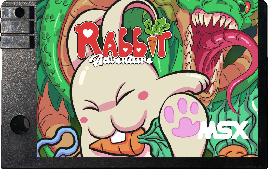 Rabbit Adventure MSX cartouche et sticker