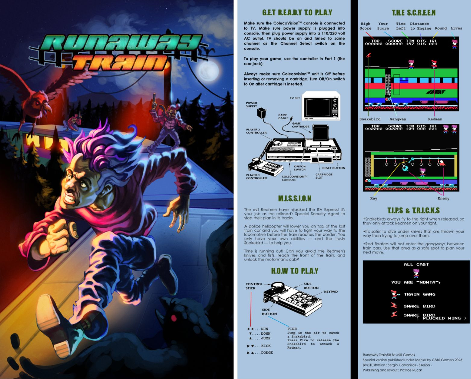 RunawayTrain ColecoVision poster and instructions manual