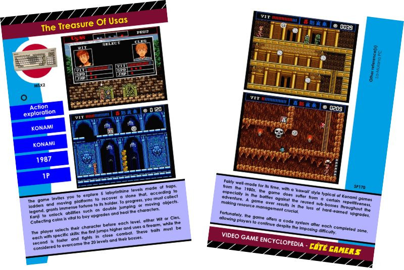 MSX2 treasures of the usas Encyclopedia card