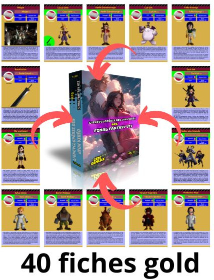 Final Fantasy VII 7 fiches encyclopédiques 40 fiches et leur boîte